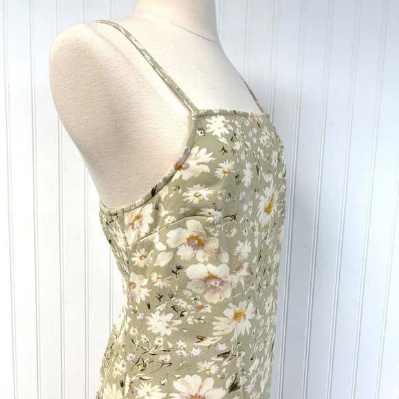American Eagle Womens Midi Dress Size S Fairy Garden Cottagecore Floral Dainty - Picture 4 of 11